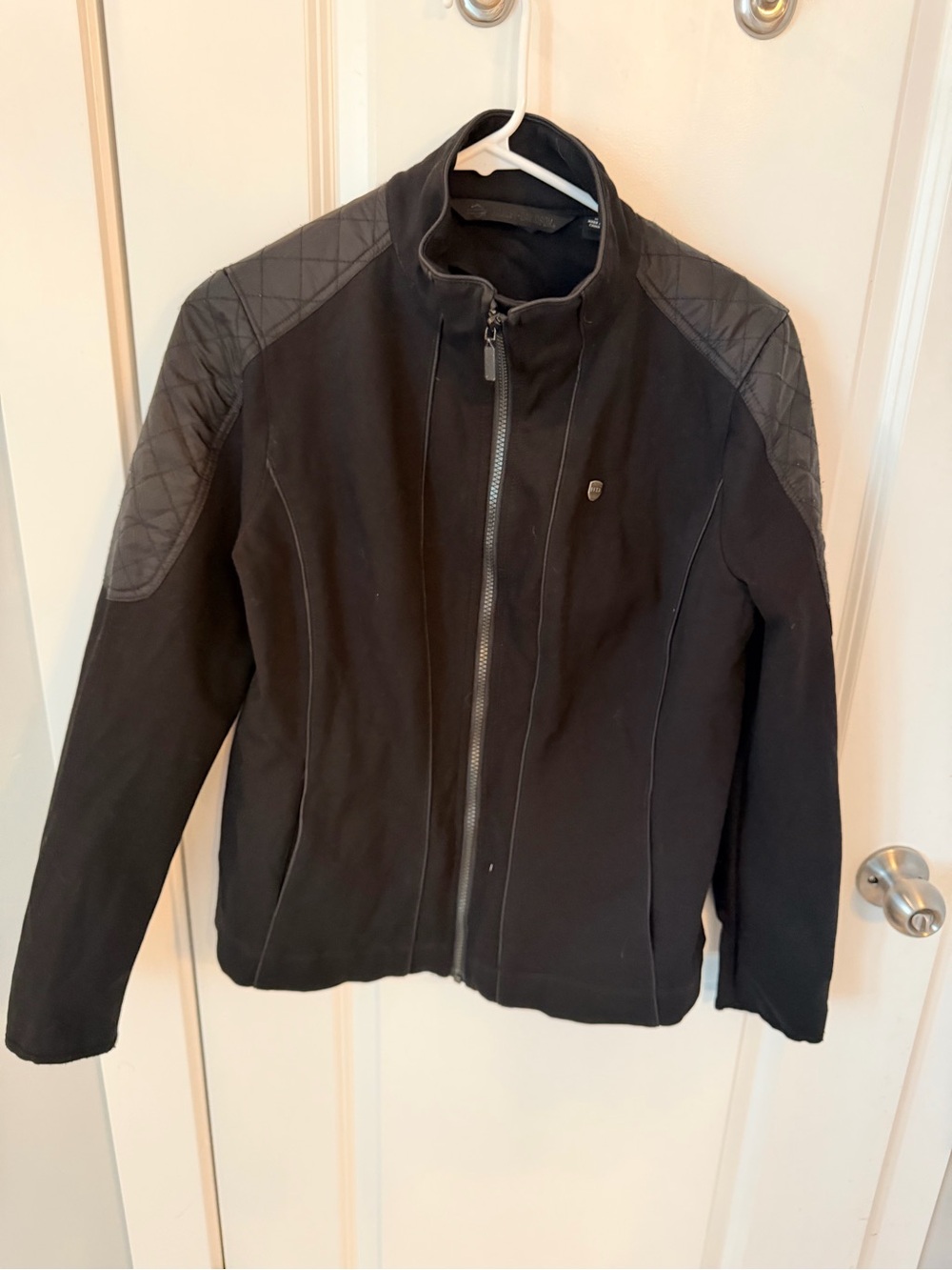 Harley-Davidson Black Quilted Shoulder Bomber Jacket